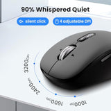 M9250 Wireless Keyboard Mouse Combo,Scissors Mechanism Qwerty Silent Wireless Bluetooth Keyboard And Ergonomic Mouse Set For Windows, Ios, Android, Computer Desktop Pc Laptop Ipad