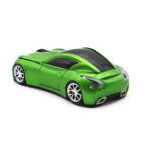 Ai5G Race Car Mouse Wireless Sports Car Shaped Mouse 2.4Ghz Led Light Shining Surface Decoration Desktop Laptop Computer Mice Optical (Green)