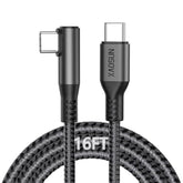 240W Usb C To Usb C Cable - 16Ft Right Angle C To C Cable Fast Charging, Usbc To Usbc Charger Cord Type C For Iphone 17 16 15 Pro Max Plus, Macbook, Samsung Galaxy S23 & More