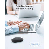 Inateck Wireless Mouse 2.4G Slim Mouse with 2 Nano Receiver USB A/USB C, Noiseless Mouse, Compatible with Notebook, PC, Laptop, MacBook, MS02001 Black