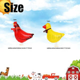 Farm Animal Theme 2Nd Birthday Party Decor - 14 Pcs Walking Animal Balloons, Cow, Pig, Duck, Rooster, Large Number 2 Balloon, Two Letter Banner