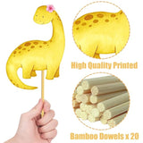 20Pcs Dinosaur Party Centerpiece Sticks Dinosaur Birthday Party Decorations For Girls Pink Dino Theme Centerpieces For Table Dino Roar Baby Shower Decorations Supplies