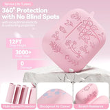 for AirPods Pro 3 Case Pink, Flower Engraved Case with Cleaner Kit & Keychain for AirPods Pro 3rd Generation 2025, Soft Silicone iPod 3 Cover