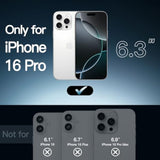 JETech Case for iPhone 16 Pro 6.3-Inch, Non-Yellowing Shockproof Phone Bumper Cover, Anti-Scratch Clear Back (Clear)