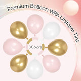 Pink & Gold Balloon Garland Kit: Party Arch Decor (136pcs)