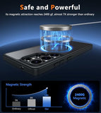 For Samsung Galaxy S25-Ultra Case: Magnetic Matte Military Grade Drop Protection Translucent Cell Phone Cover - Slim Rugged Durable Shockproof Protective Phonecase - 6.9 Inches (Black)