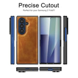 Case For Samsung Galaxy Z Fold 7, With Front Built-In Screen Protector, Pu Leather + Hard Pc Shell Ultra Thin Slim Durable Protective Phone Cover For Samsung Galaxy Z Fold7 5G 2025 (Yellow)