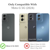 For Moto G 5G 2024 Case With Camera Lens Cover Hd Screen Protector, 10 Ft Military Grade Drop Protection, Magnetic Ring Holder Kickstand Protective Phone Case, Lavender