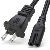 Tv Power Cord For Samsung Lg Tcl Sony: 6Ft 2 Prong Ac Wall Plug 2-Slot Led Lcd Cable Insignia Sharp Toshiba Jvc Hisense Electronics Un65Ks8000Fxza Un40J5200Afxza 43Uh6100