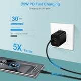 25W Usb C Fast Charger Block For Samsung Galaxy Z Fold Z Flip 7/A17 5G A36 A16 A56/S25 Fe/S25 Ultra/S25 Plus/S25/S24 Fe,Pixel,Android Phone Charger Box Cube Brick 6Ft Type C To Type C Charging Cable