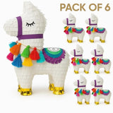 Mini Llama Pinatas 6 Pack - Small Birthday Pinata Party Favors For Adults & Kids - Cinco De Mayo, Gender Reveal & Mexican Fiesta Party Decorations