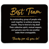 Best Team Definition Black Square Mousepads,Inspirational Mouse Pads For Desk Home Office Gaming Working,Non-Slip Rubber Base Mousepad Gaming Mouse Pads,9.5X7.9 Inches