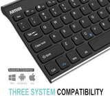 Bluetooth Keyboard, Stainless Steel Universal Portable Wireless Bluetooth Keyboard For Ios Ipad 10.2-Inch, Air, Pro, Mini, Android, Windows Tablets Pc Smartphone Built In Rechargeable Battery