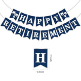 Happy Retirement Party Decorations - Retirement Banner Hanging Swirls Kit For Men Women (Blue)