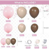 126pcs Teddy Bear Balloon Arch Kit in Pink, Beige & Brown for Baby Shower