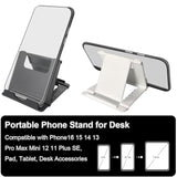2 Pack Cell Phone Stand, Foldable Phone Holder For Desk Compatible With Phone 15 14 13 12 11 Pro Xs Xs Max Xr X 8, Nintendo Switch, All Phones, Black & White