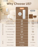 Remote Control Outlet, 15A/1500W Wireless Outlet Power Switch With Countdown Function, No Wire Long Range Electrical Switch Plug On/Off For Small Household Appliance(1 Swicth &3 Outlets)