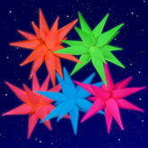 Mega-L Glow Glow In The Dark Party Supplies, 5 Pcs Neon Star Balloons Kit – Neon Foil Explosion & 12 Pt Cone Balloons For Arches/Garlands. Perfect For Birthday, Wedding, Anniversary, Graduation Party