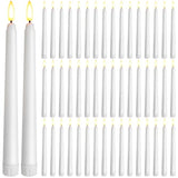 50 Pcs 8.5 Inch Flameless Taper Candles Battery Operated Taper Candles Bulk Led Flickering Flameless Candlesticks Realistic Candle Lights For Home Dinner Wedding Church Christmas Decor