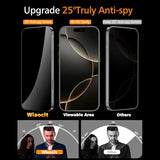 3 Pack Tempered Glass Privacy Screen Protector For Iphone 16 Pro Max With 3 Pack Camera Lens Protector, 9H Hardness, Bubble Free, Case Friendly