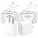 Iphone 16 Charger Fast Charging,20W Usb C Fast Charger For Iphone 16/15/Plus/Pro Max, Ipad Pro 12.9/11 Inch, Ipad Air 5Th/4Th, Ipad 10Th, 2Pack Type C Wall Charger Block With 6Ft Long Usb C To C Cable