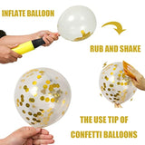 62Pcs Gold White Balloons Kit - 12 Inches Gold White Confetti Party Decoration Balloons For Graduation Baby Shower Birthday Wedding Party Decorations Supplies