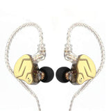 Kz Zsn Pro X Dual Driver 1Ba+1Dd Hybrid Metal Earphones Hifi In-Ear Monitor With Detachable Recessed 2Pin Cable,Zinc Alloy Panel (Without Mic, Black)