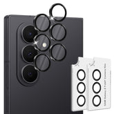 (2 Sets) Camera Lens Protector Compatible For Samsung Galaxy Z Fold 7, Protector De Cámera One-Step Installation Tray Individual Alloy Metal Ring Glass Case Friendly - Black
