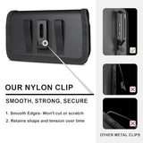 Rugged Nylon Holster for iPhone 17, 17 Air, 16, 16e, 15, 14, 13, 12, 11 & All Pro - Cell Phone Belt Holder Clip Case, Magnetic Closure, ID Card Slot