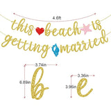 This Beach Is Getting Married Banner, Beach Bachelorette Banner,Bachelorette Engagement Party Decor (Gold Glitter)