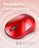 Perimice-802R Bluetooth Wireless Mouse Compact Portable Design For Windows, Macos, Ios, And Android 1200 Dpi Optical Sensor Red