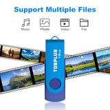 2 Pack 16Gb Usb Flash Drives Usb 2.0 Thumb Drives Memory Stick Data Storage Jump Drive Swivel Design (Black/Blue)