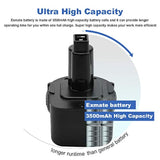 3.5Ah 9.6V Battery Compatible With Dewalt De9061 De9062 Dw9061 Dw9062 De9036 Dw911 Dw921 Dw9614 Dw050 Dw926K-2 Dw952 Dw955K-2 Dw967K Cordless Power Tool