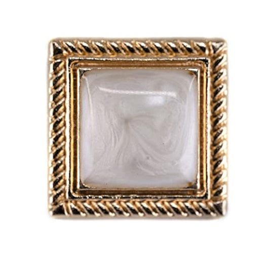 20 Pcs Vintage Square Gray Enamel Metal Shank Sewing Buttons For Coats