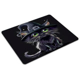 Square Mouse Pad Black Cat With Witch Hat For Halloween-1,Gaming Mouse Pads For Desk,Soft Computer Waterproof Non-Slip Mouse Mat