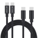 Usb C Cable 2 Pack 6.6 Feet Type C To Type C Metal Braided Fast Charge Cable P