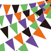 5PCS 49FT Halloween Pennant Banner Black Purple Orange Green Triangle Flags