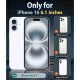 For Iphone 16 Case: Clear Magnetic Grade Drop Protection Anti Yellowing Slim Case - Rugged Shockproof Protective Transparent Cell Phone Cover(Clear)