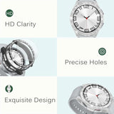 3 In 1 Bling Screen Protector For Galaxy Watch 6 Classic 43Mm With Tempered Glass, Plating Hard Pc Bumper Silvery Full Protective Gems Cover For Samsung Watch 6 Classic Sm-R950