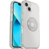 OtterBox iPhone 13 Otter + Pop Symmetry Series Clear Case - Clear POP (Clear), Integrated PopSockets PopGrip, Slim, Pocket-Friendly, Raised Edges Protect Camera & Screen