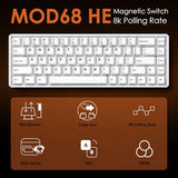Mod68 8K Rapid Trigger Aluminum Gaming Keyboard Shine-Through Black Transparent Wired He Keyboard, Astroaim Switch
