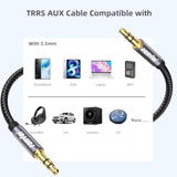 Aux Cable,3.5Mm Audio Aux Cord For Car,Braided 3.5Mm Male To Male Stereo Cable, Compatible With:Headphones, Phones, Ipod,Car Audio,Mp3 And More (20Ft)