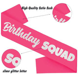 7 Pcs Birthday Girl Sash And Squad Sashes Set, Birthday Girl Sash Funny Party Favors Decorations For Women Sweet 16 18Th 21St 25Th 30Th 40Th 50Th Or Other Bday(White+Hot Pink)