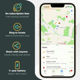 Bluetooth Tracker & Item Locator For Keys, Luggage, Kid & Pet Gear, (Ios, Android), No App Or Subscription, Fast Setup, Waterproof, 1-Pack, Black