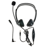 Spracht ZUM350B 3.5mm & 2.5mm Dual-Ear Stereo Headset with Boom Mic, Black | iPhone Headphones Wired | Noise Cancelling Headphones with Microphone for Call, Gaming, PC, Mac, Tablet or Cell Phone