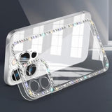 Compatible With Iphone 15 Case Clear Bling Diamond Rhinestone Cute For Girls Women Girly Case Glitter Shiny Sparkle Gem Design Soft Silicone Luxury Fashion Protective 3D Phone Case