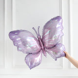 18Pcs Purple Butterfly Balloons And Happy Birthday Banners For Purple Butterfly Birthday Decorations
