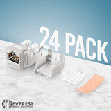 Rj45 Shielded Keystone Jack - 24-Pack - Slim Profile, 90 Degrees, F/Stp Female