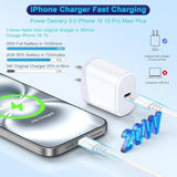 10 Ft Charger For Iphone 17 Charger Fast Charging - 3 Pack 20W Usb C Charger Block & Cable Cord Long Compatible With Iphone 17 Pro Max/ 17 Air/16 15 Pro Max/16 15 Plus/Ipad 11Th Gen 10Th