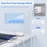 Ipad Charger 2 Pack 20W Dual Port Qc + Pd 3.0 Power Adapter Fast Wall Charger Block With 6Ft&10Ft Lightning Cord Cable For Ipad 9/8/ 7 Generation, Ipad Air, Ipad Mini, Ipad Pro, Iphone